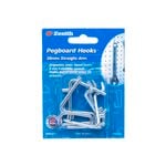 Zenith 38mm Zinc Plated Straight Arm Pegboard Hook - 6 Pack