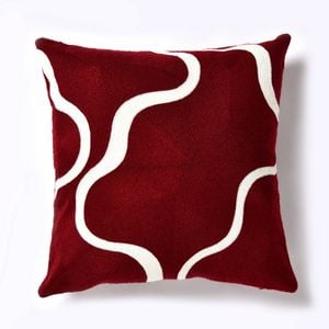 Cadence & Co. Louise Crewel Embroidered Cushion 45x45cm Wine