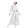 Princess Leia Halloween Costume Adult Deluxe Star Wars Fancy Dress with Belt and Wig - White, Extra-Small