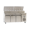 Exquisite Three Door Stainless Steel Top Food Preparation Refrigerators (excluding Pans)