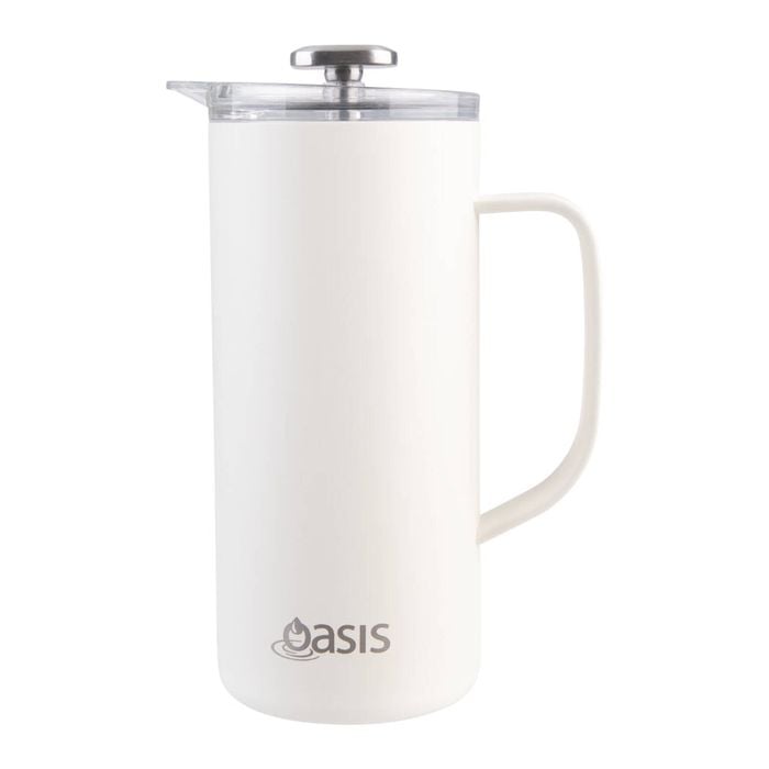 Oasis Oasis Stainless Steel Double Wall Insulated Coffee Press 4 Cup Alabaster