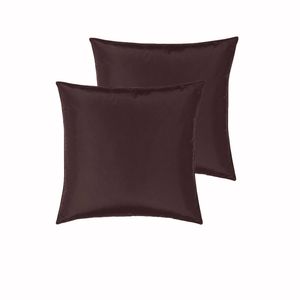 Peppermill Pair of Satin European Pillowcases Chocolate