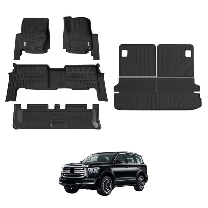 AUSGO Floor Mats & Boot Liner Set for GWM Tank 500 7-Seat 2024-Onwards Car Floor Liners Cargo Mat