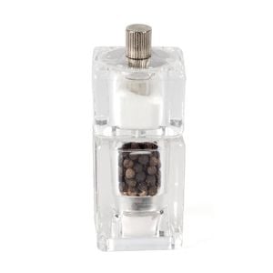 Olympia Combined Salt Shaker And Pepper Mill Adjustable Ceramic Grind Acrylic 90x40mm Tableware