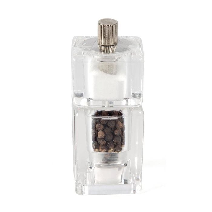 Olympia Combined Salt Shaker And Pepper Mill Adjustable Ceramic Grind Acrylic 90x40mm Tableware