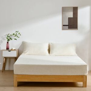 Dreamaker Jasper Teddy Fleece Combo Fitted Sheet Set Snow Double