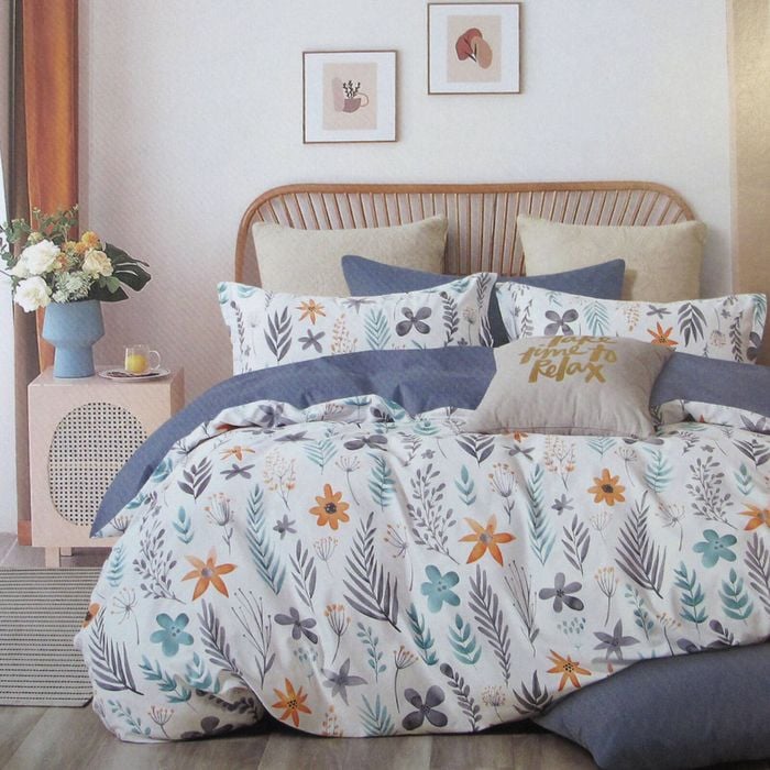 Bloomington 300TC Adriana Reversible Cotton Quilt Cover Set Single