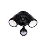 Brilliant Black Raptor III LED DIY Twin Security Light with Sensor
