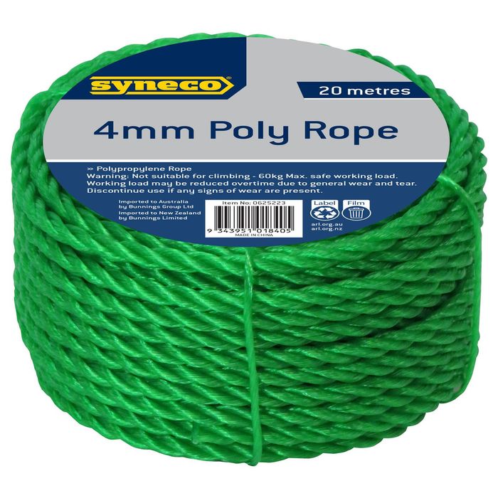 Syneco 4mm x 20m Polypropylene Rope