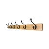 Adoored 6 Black Hook Bamboo Board Deco Hook Rack