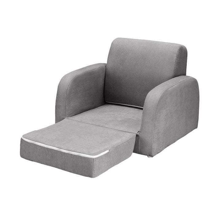 Keezi 1 Seater Kids Sofa Flip Open Grey