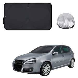 Front Windscreen Sun Shade for VolksWagen Golf 2003 - 2009 Hatch (MK5) - Standard 150 x 85 cm - Black