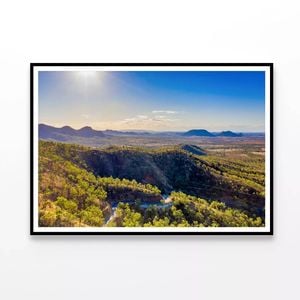River Flowing with Mountains  Print 100% Australian Made 90x60cm  (Poster)