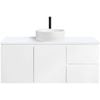 CIBO 1200mm White Nordic Wall Hung Bathroom Vanity With White Gloss Fluted Basin