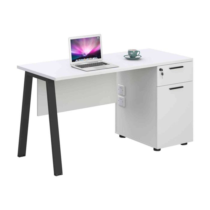 Modern Furniture ASPEN Single Workstation 140cm - White & Black