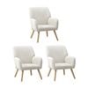 Oikiture 3x Armchair Lounge Sherpa White