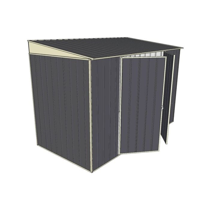 Build-a-Shed 3.0 x 1.5 x 2.0m Zinc Double Hinge Door Narrow Shed - Grey
