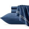 Renee Taylor Strada Embroidered 1000 Tc Egyptian Cotton Quilt Cover Sets Queen Indigo