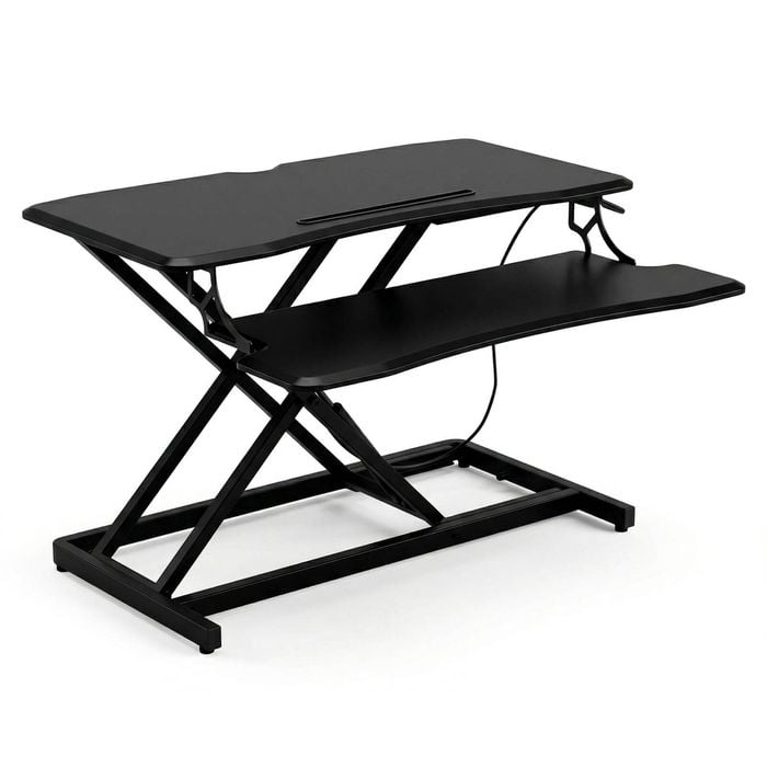 Advwin 80cm Sit Standing Desk Riser Height Adjustable Black
