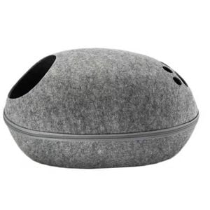 Yes4pets Large Cave Cat Soft Cushion Igloo Kitten Cat Bed Mat House Dog Puppy Dark Grey