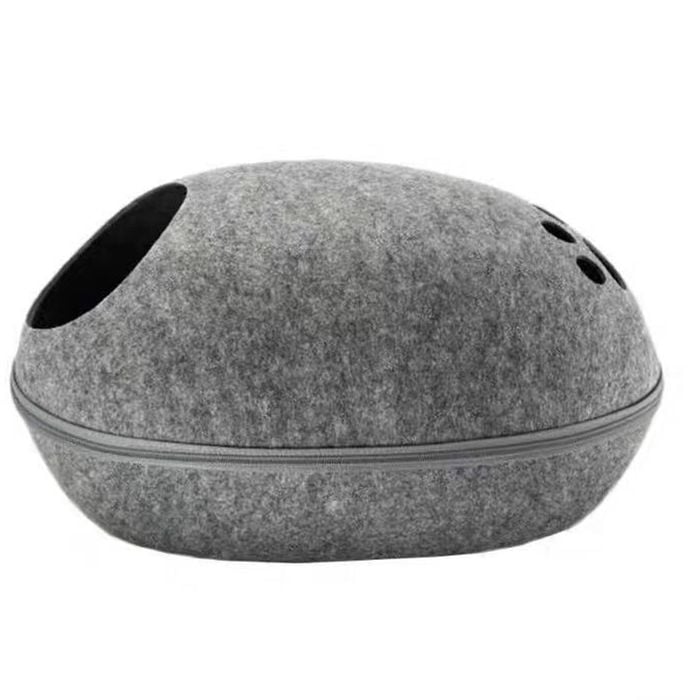 Yes4pets Large Cave Cat Soft Cushion Igloo Kitten Cat Bed Mat House Dog Puppy Dark Grey