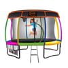 Kahuna Trampoline 8 Ft With Basketball Set And Roof Cover- Rainbow