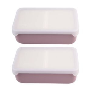 2pk Melii Silicone Bento Removable Compartments With Dividers Pink/ivory
