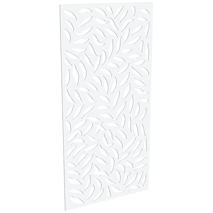 ProtectorAl 300-1200w x 1201-2400h Satin White/Gloss White Large Leaf Unframed Composite Deco Panel