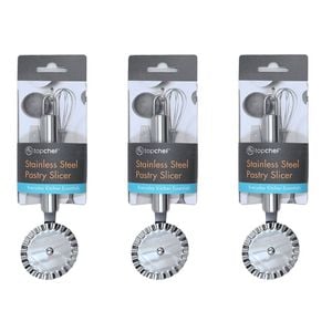 3PK Topchef Stainless Steel Pastry Slicer Kitchen Utensil 19cm Silver