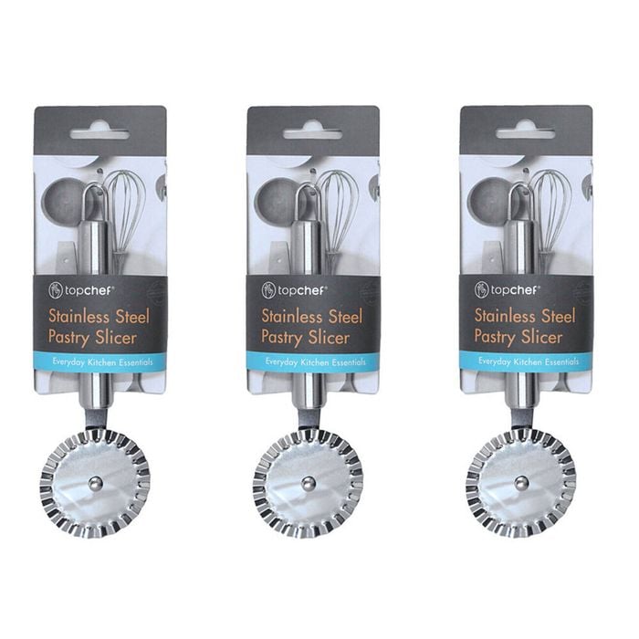 3PK Topchef Stainless Steel Pastry Slicer Kitchen Utensil 19cm Silver
