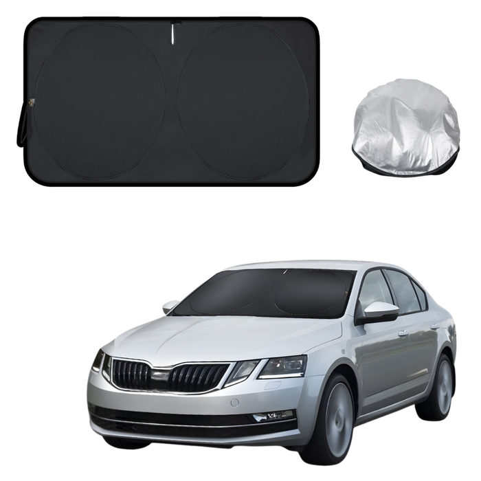 Front Windscreen Sun Shade for Skoda Octavia 2013 - 2020 NE - Standard 150 x 85 cm - Black