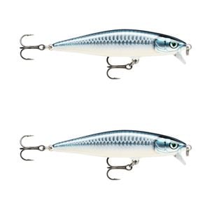 2x Rapala 8cm Flat Rap Floating Shallow Diving Fishing Lures - Baby Aspius