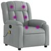 vidaXL Massage Recliner Chair Single Sofa Armchair Living Room Light Grey Fabric