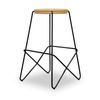 Modern Furniture STARK 29x64cm Wooden Topped  Counter Stool - Natural & Black