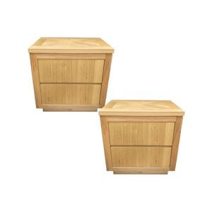 Rosemallow 2pc Bedside Table 2 Drawers Storage Cabinet Nightstand End Tables