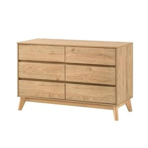 Ariah Chest 6 Drawers Lowboy Dresser Oak