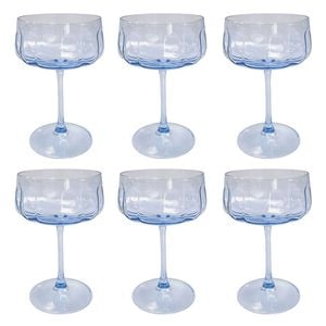 6PK Urban Tillie Coupe Champagne Cocktail Drinking Glass 365ml 16cm Blue