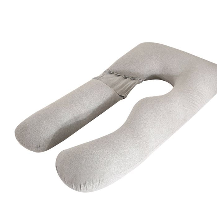 Ufurniture Pregnancy Pillow Nursing Feeding Sleeping Full Body Support Light Grey