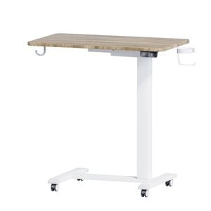 Advwin Portable Electric Standing Desk Height Adjustable Small Mobile Table Oak