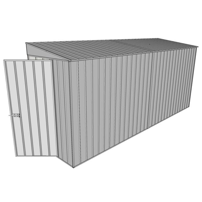 Build-A-Shed 1.2 x 4.5 x 2.0m Tunnel Shed Tunnel Hinged Door No Side Doors - Zinc