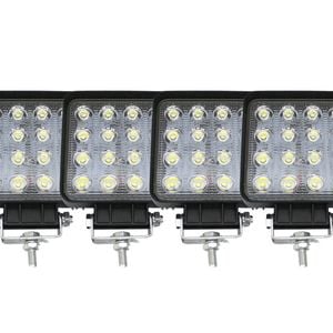 Elinz 4x 4" LED Work Light Square Flood Lamp 60Â° IP67 Offroad Tractor Jeep 12V 24V