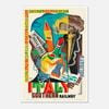 Galrie Holiday Southern Railway Vintage Italy Travel Poster for Home Decor, Poster Only, A0 84 x 119cm (33 X 47inch)