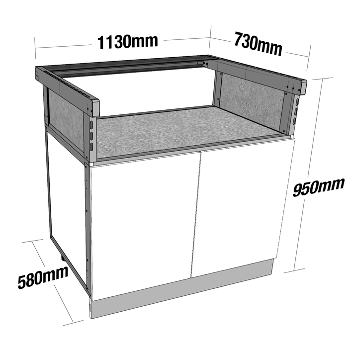 Alfrescoplus 1130mm Cadet Grey Bbq Module And Air Frame Bunnings