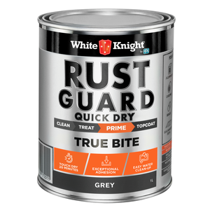 White Knight Rust Guard 1L Grey Quick Dry True Bite Primer Paint