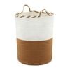 Artiss Woven Laundry Basket With Handles Cotton Rope Foldable White & Brown
