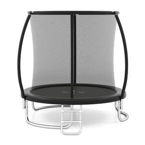 Costway 8ft Outdoor Trampoline Enclosure Net Steel Frame Round Rebounder Black