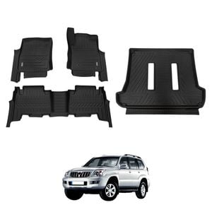 AUSGO Floor Mats & Boot Liner Set for Toyota Landcruiser Prado 120 Auto Trans GX / GXL / Pilbara / Standard 2003-2009 Cargo Mat