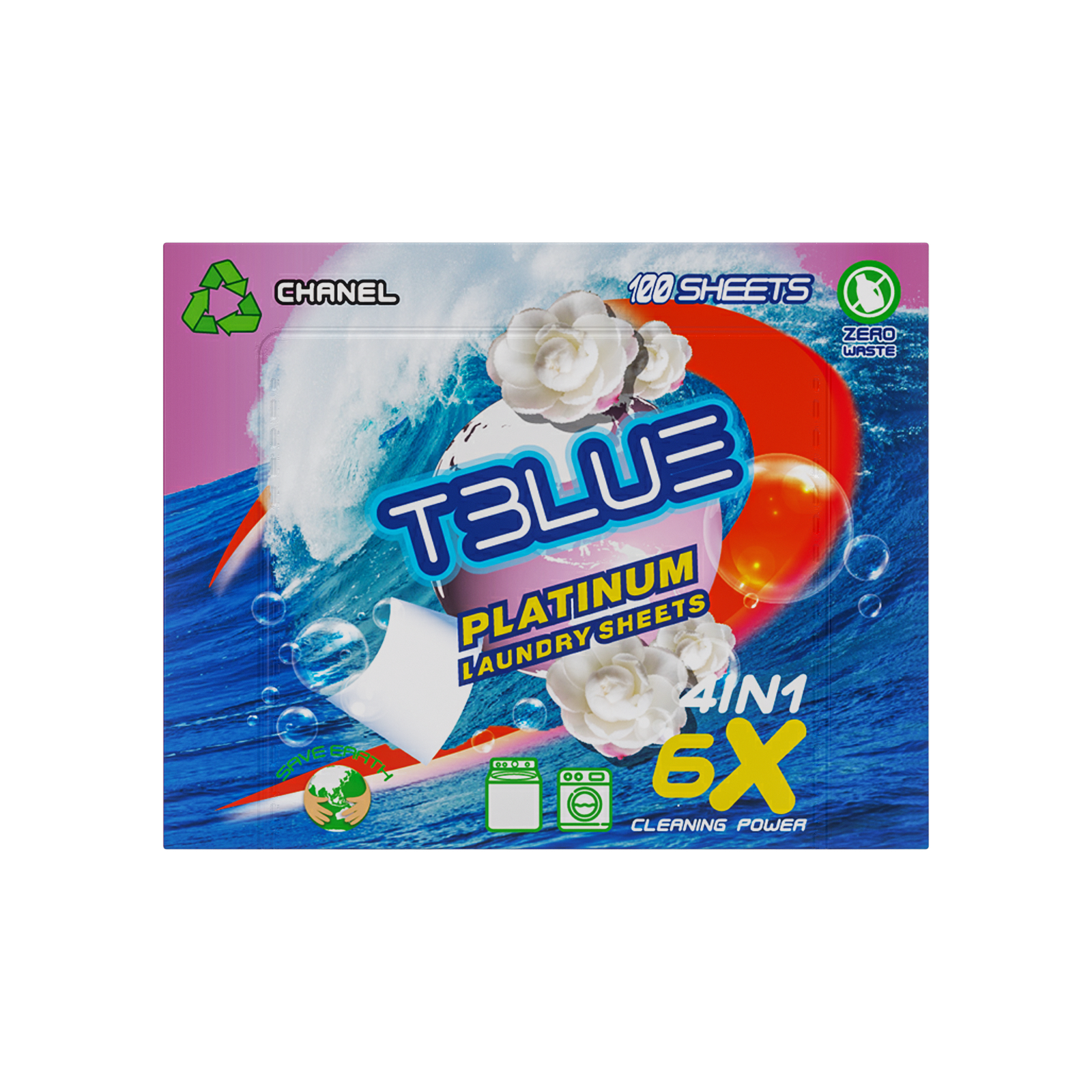 TBLUE Laundry detergent Sheet - Blue Caring 100 Sheets thumbnail 2