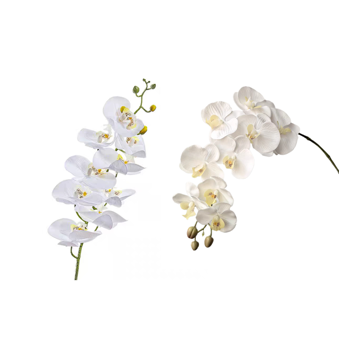 Elegant Collections 68cm White Artificial Orchid Single Stem