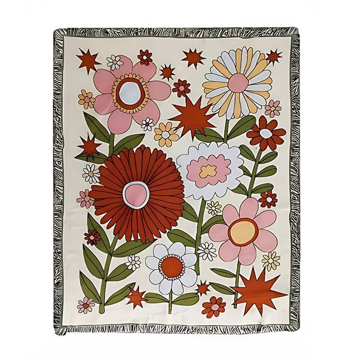 Anycozy Throw Blanket 130×160cm Minimalist Sunflower Sofa Towel Outdoor Camping Mat (Throw/Small Single Size)